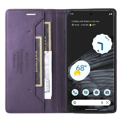 For Google Pixel 7 Pro GQUTROBE G01 RFID Anti-theft Leather Phone Case(Purple) by GQUTROBE