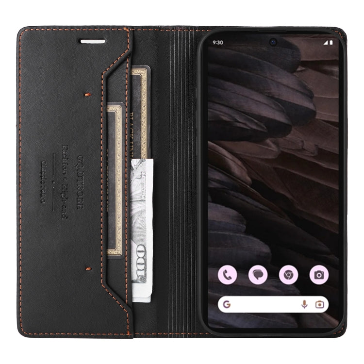 For Google Pixel 7a GQUTROBE G01 RFID Anti-theft Leather Phone Case(Black) by GQUTROBE