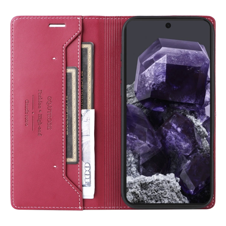 For Google Pixel 8 GQUTROBE G01 RFID Anti-theft Leather Phone Case(Red) by GQUTROBE