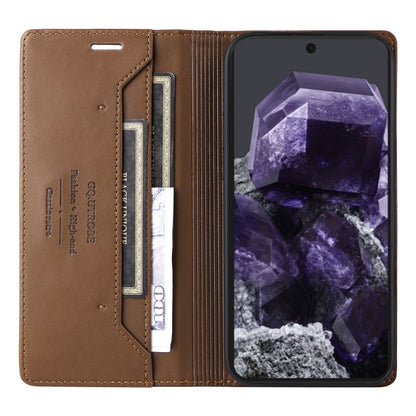 For Google Pixel 8 GQUTROBE G01 RFID Anti-theft Leather Phone Case(Brown) by GQUTROBE