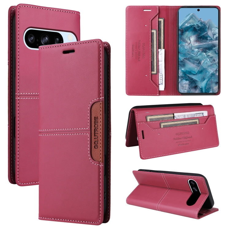 For Google Pixel 8 Pro GQUTROBE G01 RFID Anti-theft Leather Phone Case(Red) by GQUTROBE