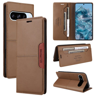 For Google Pixel 8 Pro GQUTROBE G01 RFID Anti-theft Leather Phone Case(Brown) by GQUTROBE