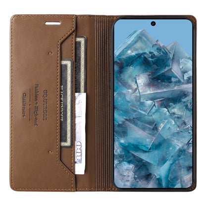 For Google Pixel 8 Pro GQUTROBE G01 RFID Anti-theft Leather Phone Case(Brown) by GQUTROBE