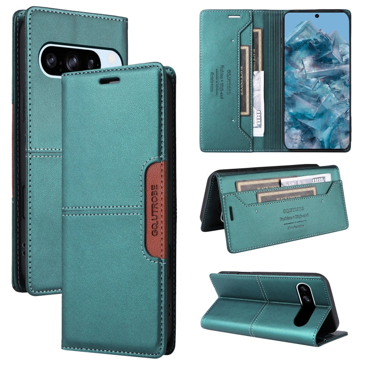 For Google Pixel 8 Pro GQUTROBE G01 RFID Anti-theft Leather Phone Case(Green) by GQUTROBE