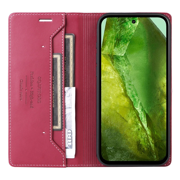 For Google Pixel 8a GQUTROBE G01 RFID Anti-theft Leather Phone Case(Red) by GQUTROBE