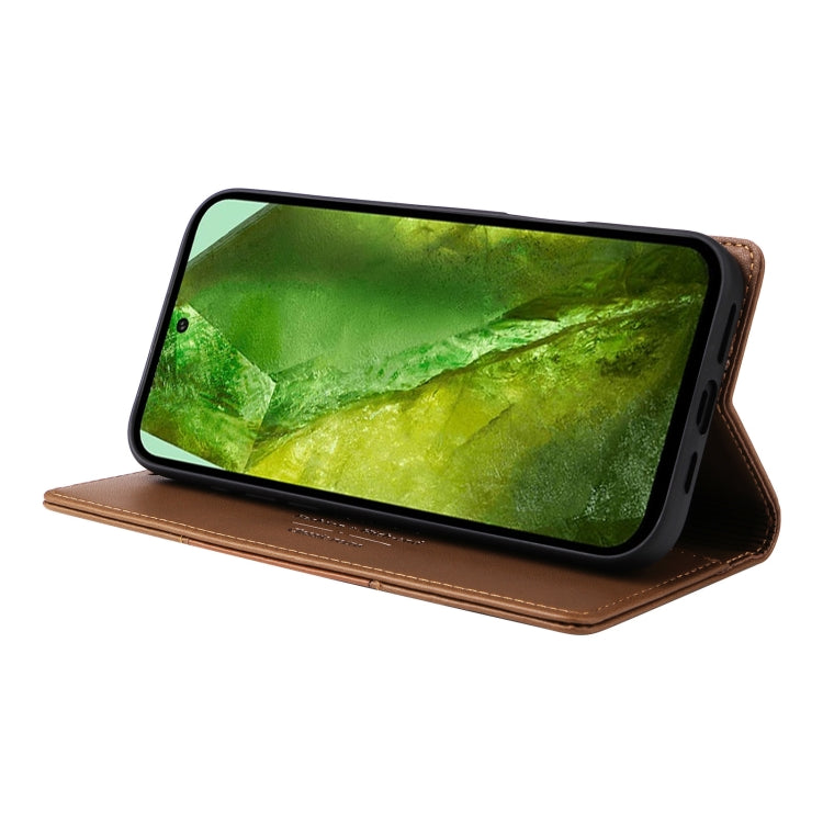 For Google Pixel 8a GQUTROBE G01 RFID Anti-theft Leather Phone Case(Brown) by GQUTROBE