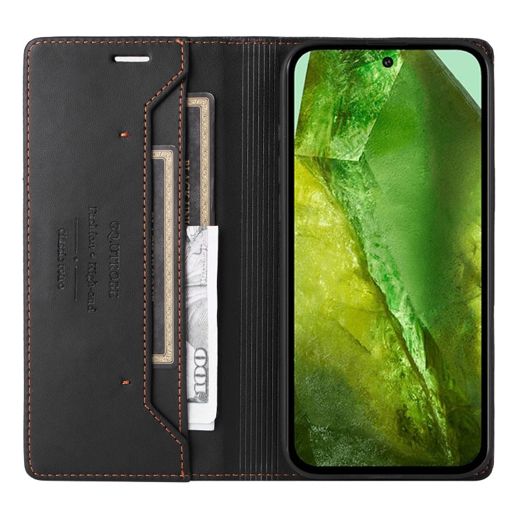 For Google Pixel 8a GQUTROBE G01 RFID Anti-theft Leather Phone Case(Black) by GQUTROBE