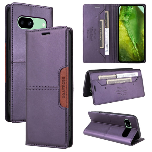 For Google Pixel 8a GQUTROBE G01 RFID Anti-theft Leather Phone Case(Purple) by GQUTROBE