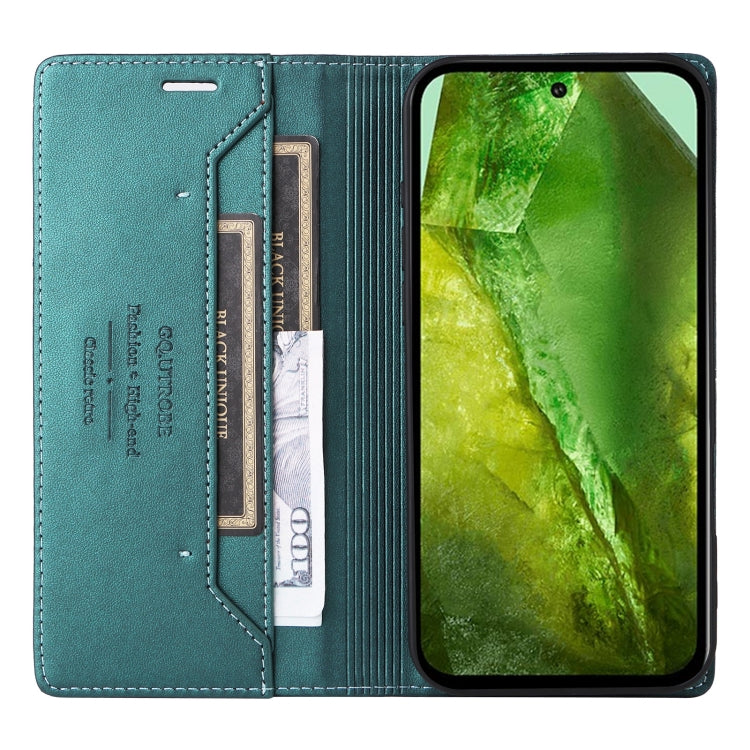 For Google Pixel 8a GQUTROBE G01 RFID Anti-theft Leather Phone Case(Green) by GQUTROBE