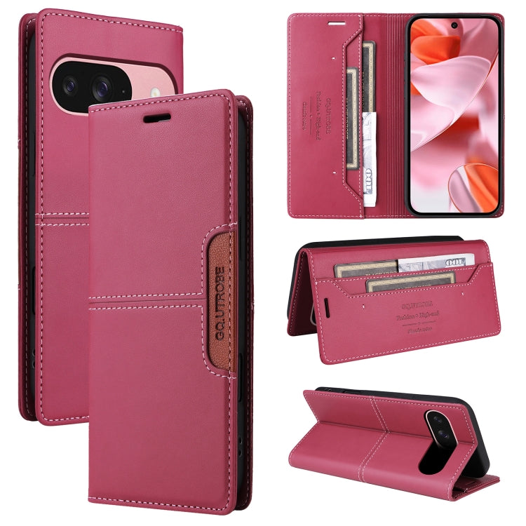 For Google Pixel 9 / 9 Pro GQUTROBE G01 RFID Anti-theft Leather Phone Case(Red) by GQUTROBE