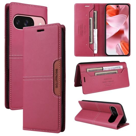 For Google Pixel 9 / 9 Pro GQUTROBE G01 RFID Anti-theft Leather Phone Case(Red) by GQUTROBE