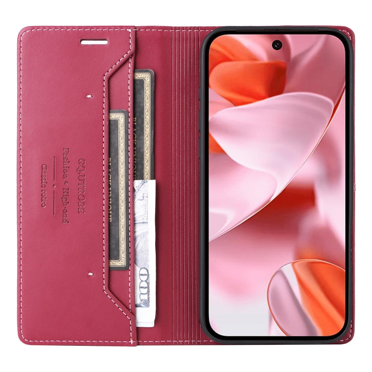 For Google Pixel 9 / 9 Pro GQUTROBE G01 RFID Anti-theft Leather Phone Case(Red) by GQUTROBE