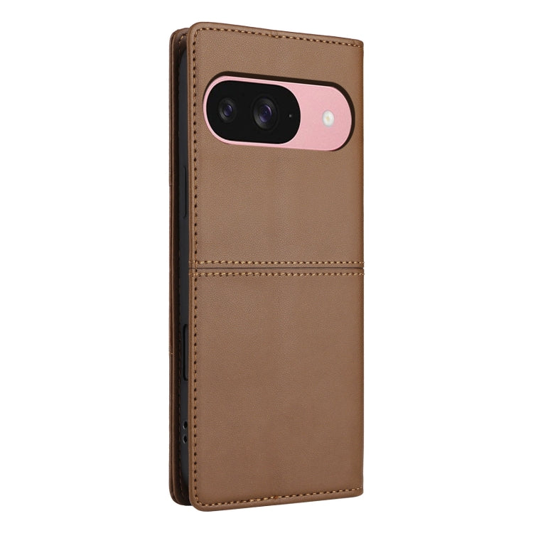 For Google Pixel 9 / 9 Pro GQUTROBE G01 RFID Anti-theft Leather Phone Case(Brown) by GQUTROBE