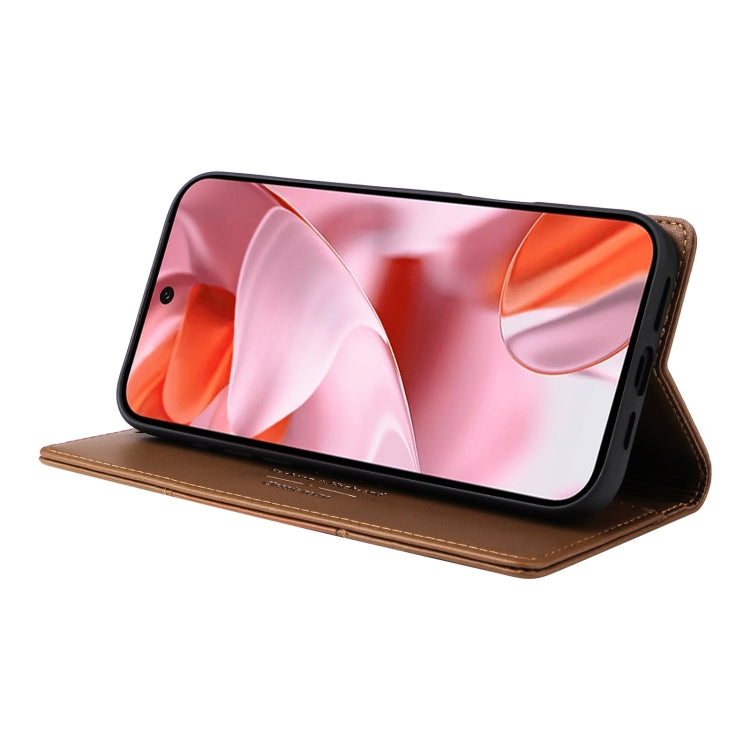 For Google Pixel 9 / 9 Pro GQUTROBE G01 RFID Anti-theft Leather Phone Case(Brown) by GQUTROBE