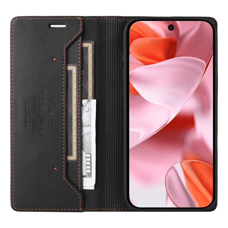 For Google Pixel 9 / 9 Pro GQUTROBE G01 RFID Anti-theft Leather Phone Case(Black) by GQUTROBE