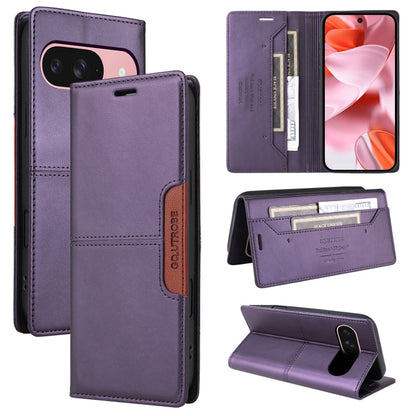 For Google Pixel 9 / 9 Pro GQUTROBE G01 RFID Anti-theft Leather Phone Case(Purple) by GQUTROBE