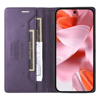 For Google Pixel 9 / 9 Pro GQUTROBE G01 RFID Anti-theft Leather Phone Case(Purple) by GQUTROBE