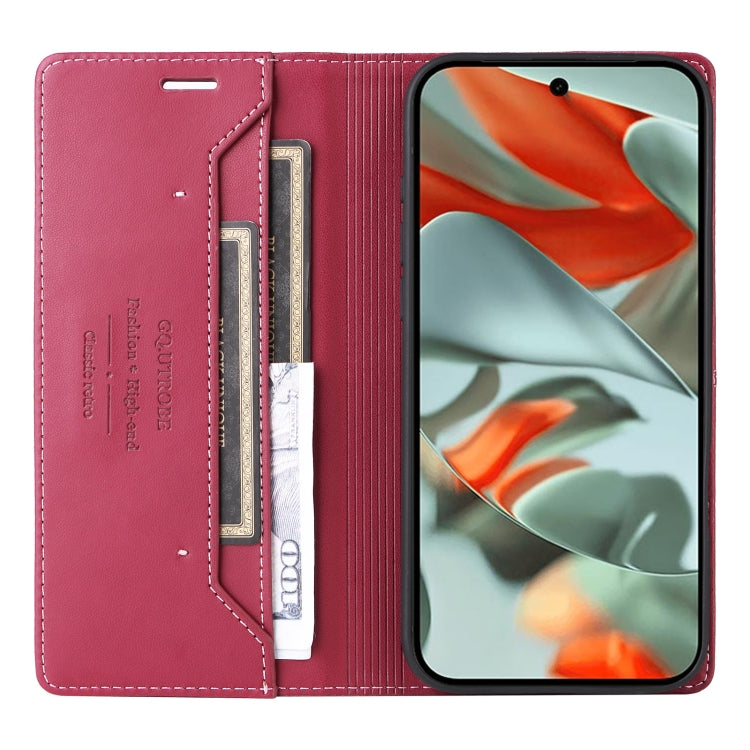 For Google Pixel 9 Pro XL GQUTROBE G01 RFID Anti-theft Leather Phone Case(Red) by GQUTROBE