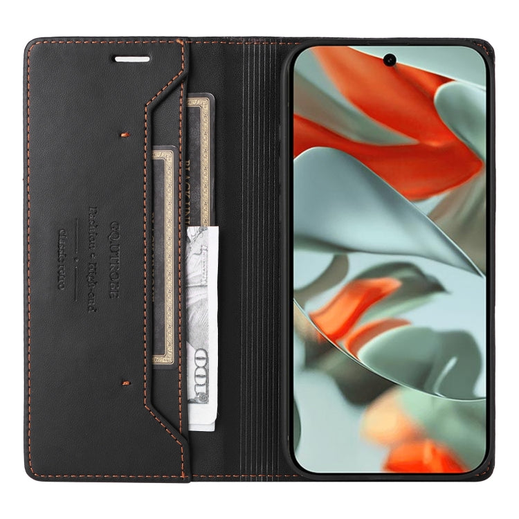 For Google Pixel 9 Pro XL GQUTROBE G01 RFID Anti-theft Leather Phone Case(Black) by GQUTROBE