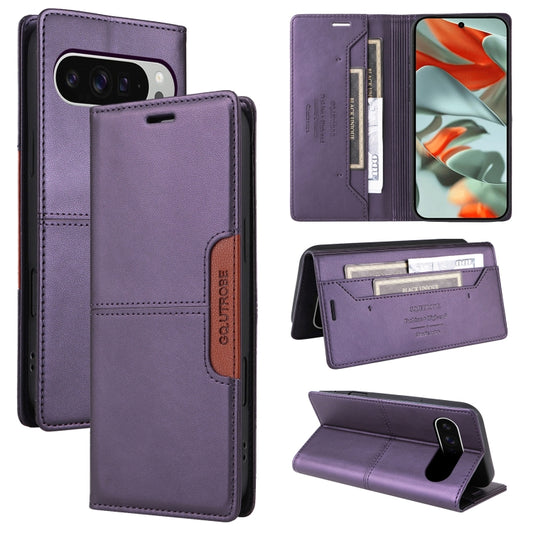 For Google Pixel 9 Pro XL GQUTROBE G01 RFID Anti-theft Leather Phone Case(Purple) by GQUTROBE