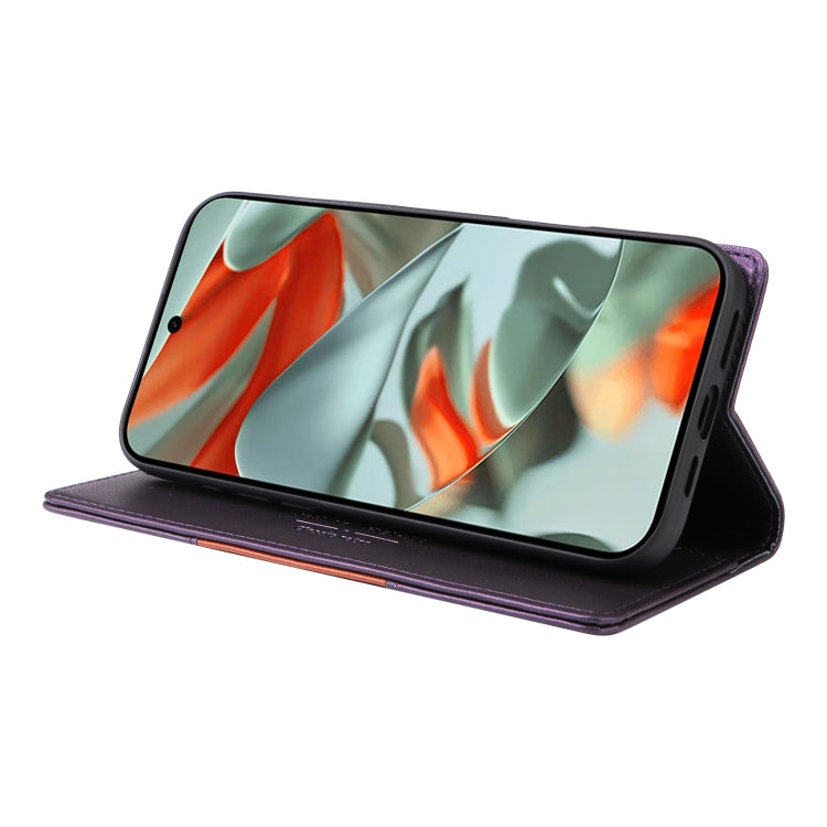 For Google Pixel 9 Pro XL GQUTROBE G01 RFID Anti-theft Leather Phone Case(Purple) by GQUTROBE