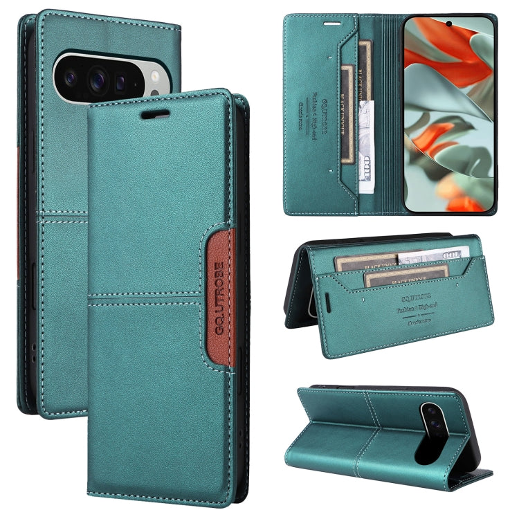 For Google Pixel 9 Pro XL GQUTROBE G01 RFID Anti-theft Leather Phone Case(Green) by GQUTROBE