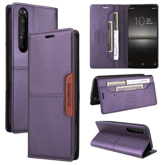 For Sony Xperia 1 II GQUTROBE G01 RFID Anti-theft Leather Phone Case(Purple) by GQUTROBE
