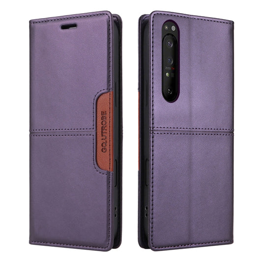 For Sony Xperia 1 II GQUTROBE G01 RFID Anti-theft Leather Phone Case(Purple) by GQUTROBE