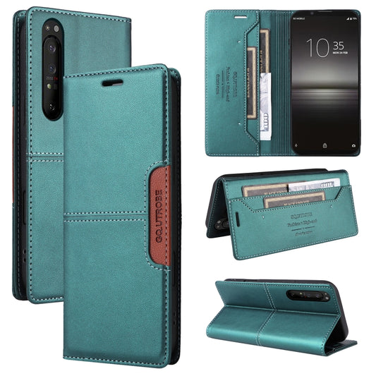 For Sony Xperia 1 II GQUTROBE G01 RFID Anti-theft Leather Phone Case(Green) by GQUTROBE