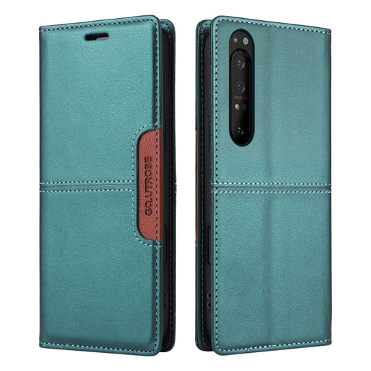 For Sony Xperia 1 II GQUTROBE G01 RFID Anti-theft Leather Phone Case(Green) by GQUTROBE