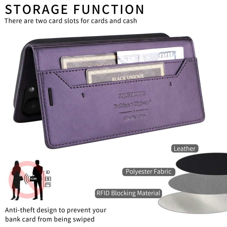 For Sony Xperia 1 IV GQUTROBE G01 RFID Anti-theft Leather Phone Case(Purple) by GQUTROBE