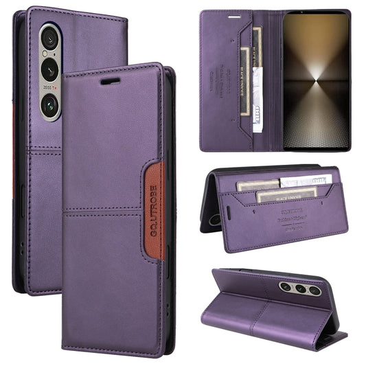 For Sony Xperia 1 VI GQUTROBE G01 RFID Anti-theft Leather Phone Case(Purple) by GQUTROBE