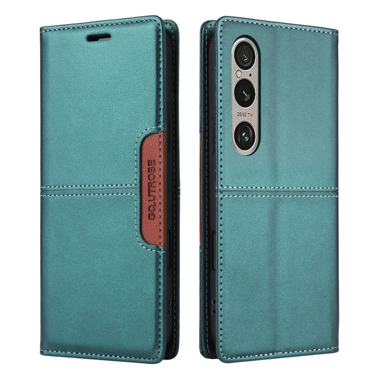 For Sony Xperia 1 VI GQUTROBE G01 RFID Anti-theft Leather Phone Case(Green) by GQUTROBE