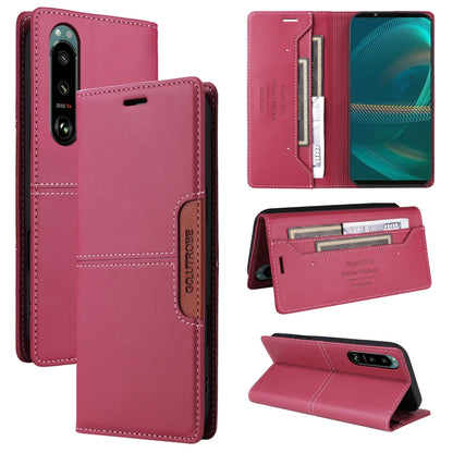 For Sony Xperia 5 III GQUTROBE G01 RFID Anti-theft Leather Phone Case(Red) by GQUTROBE
