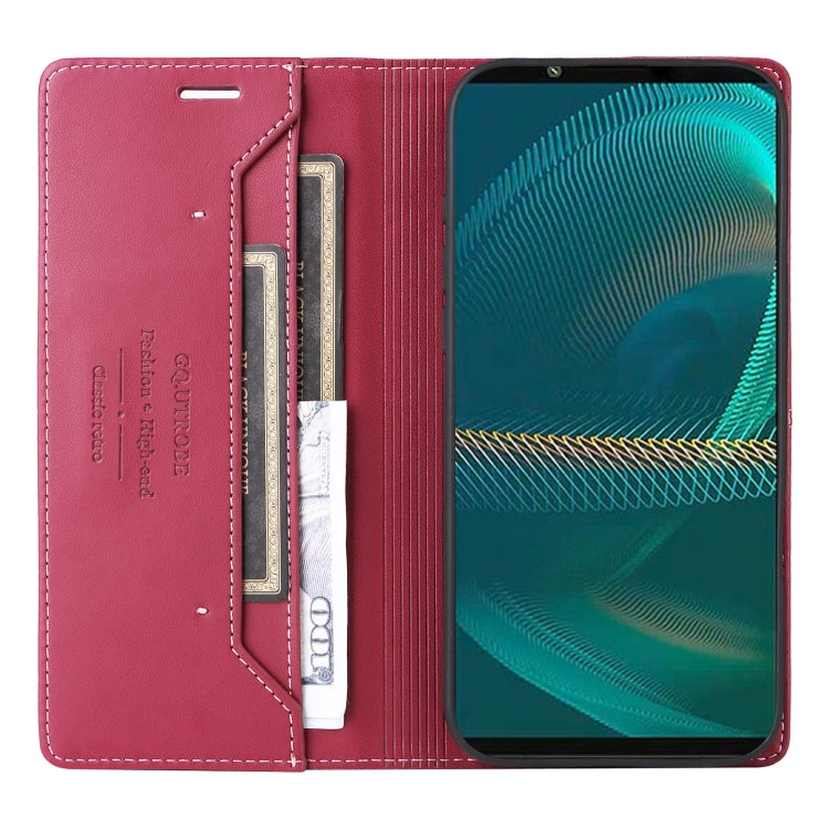 For Sony Xperia 5 III GQUTROBE G01 RFID Anti-theft Leather Phone Case(Red) by GQUTROBE