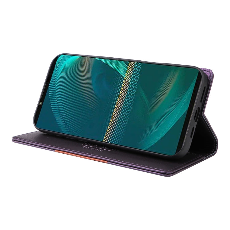For Sony Xperia 5 III GQUTROBE G01 RFID Anti-theft Leather Phone Case(Purple) by GQUTROBE