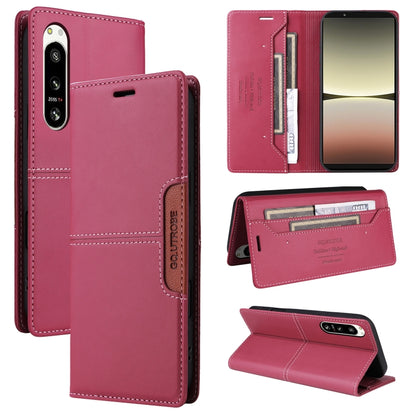 For Sony Xperia 5 IV GQUTROBE G01 RFID Anti-theft Leather Phone Case(Red) by GQUTROBE