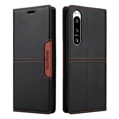 For Sony Xperia 5 IV GQUTROBE G01 RFID Anti-theft Leather Phone Case(Black) by GQUTROBE