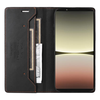 For Sony Xperia 5 IV GQUTROBE G01 RFID Anti-theft Leather Phone Case(Black) by GQUTROBE