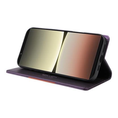 For Sony Xperia 5 IV GQUTROBE G01 RFID Anti-theft Leather Phone Case(Purple) by GQUTROBE