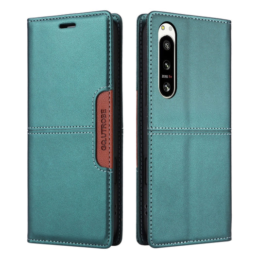 For Sony Xperia 5 IV GQUTROBE G01 RFID Anti-theft Leather Phone Case(Green) by GQUTROBE