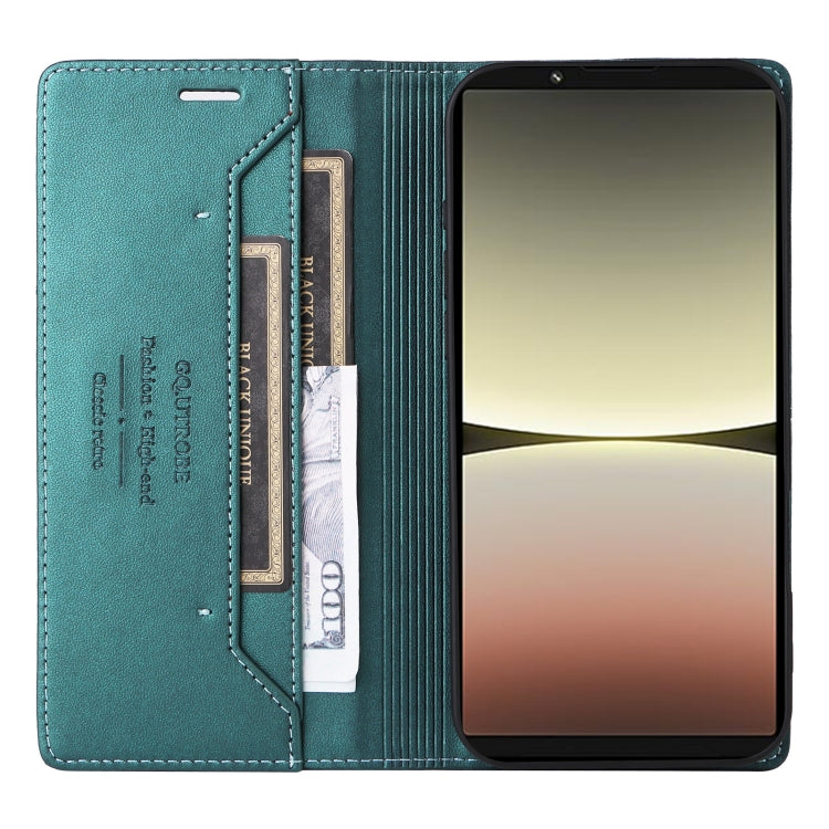For Sony Xperia 5 IV GQUTROBE G01 RFID Anti-theft Leather Phone Case(Green) by GQUTROBE