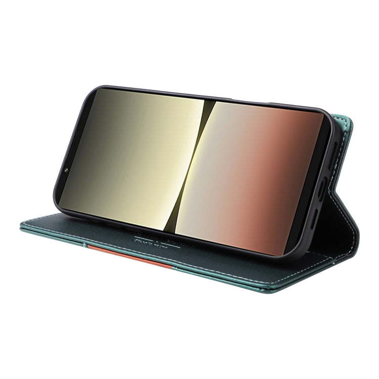 For Sony Xperia 5 IV GQUTROBE G01 RFID Anti-theft Leather Phone Case(Green) by GQUTROBE
