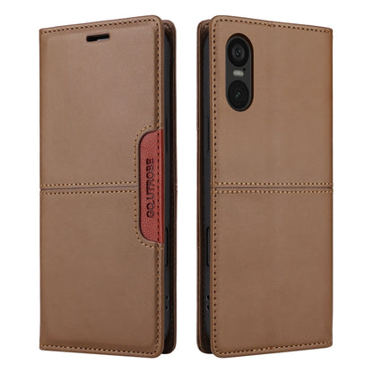 For Sony Xperia 5 VI GQUTROBE G01 RFID Anti-theft Leather Phone Case(Brown) by GQUTROBE