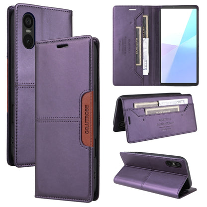 For Sony Xperia 5 VI GQUTROBE G01 RFID Anti-theft Leather Phone Case(Purple) by GQUTROBE