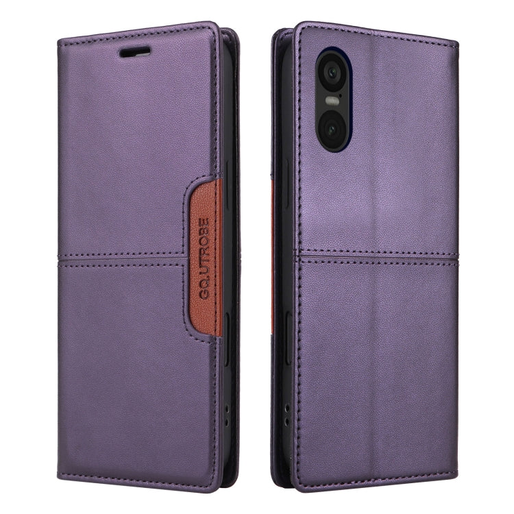 For Sony Xperia 5 VI GQUTROBE G01 RFID Anti-theft Leather Phone Case(Purple) by GQUTROBE