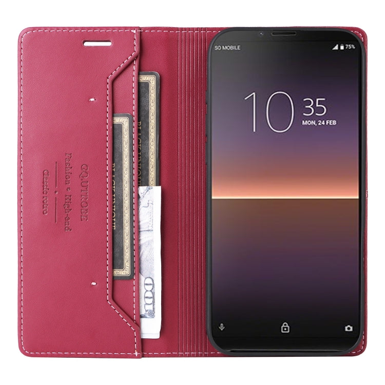 For Sony Xperia 10 II GQUTROBE G01 RFID Anti-theft Leather Phone Case(Red) by GQUTROBE