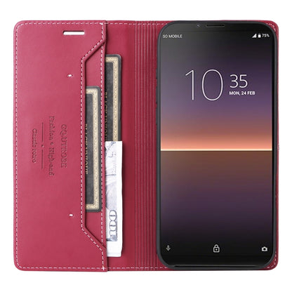 For Sony Xperia 10 II GQUTROBE G01 RFID Anti-theft Leather Phone Case(Red) by GQUTROBE