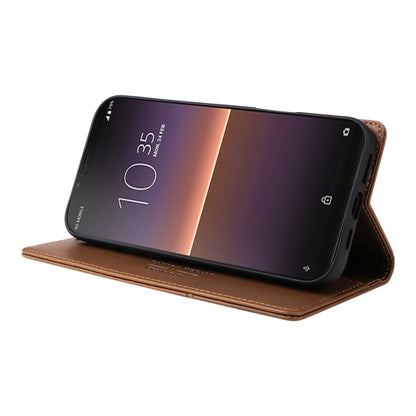 For Sony Xperia 10 II GQUTROBE G01 RFID Anti-theft Leather Phone Case(Brown) by GQUTROBE