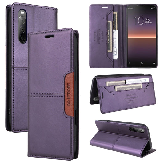 For Sony Xperia 10 II GQUTROBE G01 RFID Anti-theft Leather Phone Case(Purple) by GQUTROBE